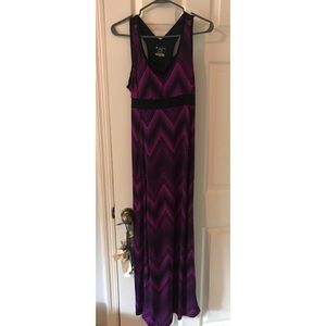 Black and Purple Maxi Dress